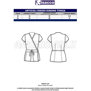 ISACCO KIMONO TONGA NERO 65% POLYESTER  35% COTTON