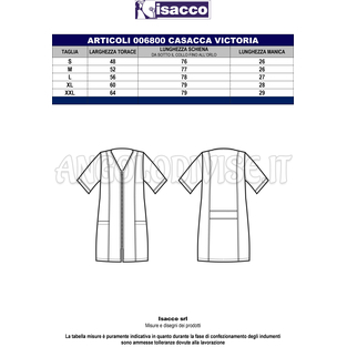 ISACCO CASACCA VICTORIA BIANCO 65% POLYESTER  35% COTTON