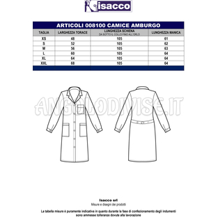 ISACCO CAMICE DONNA AMBURGO M/M BIANCO 100 % COTTON