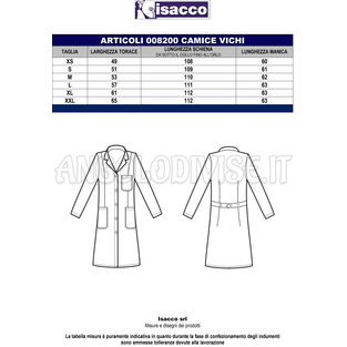 ISACCO CAMICE DONNA VICHY M/M BIANCO 100 % COTTON