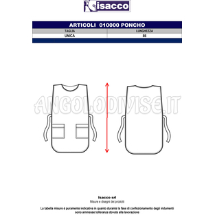 ISACCO PONCHO BORDEAUX 65% POLYESTER  35% COTTON