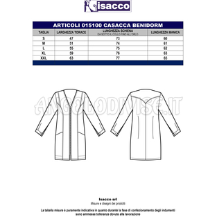 ISACCO CASACCA BENIDORM NERO 65% POLYESTER  35% COTTON