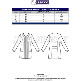 ISACCO CASACCA ARUBA BIANCO+TURCHESE 65% POLYESTER  35% COTTON