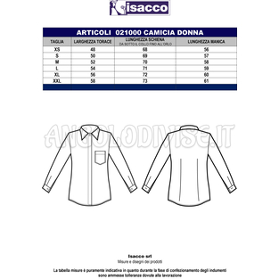 ISACCO CAMICIA DONNA BIANCO 65% POLYESTER  35% COTTON