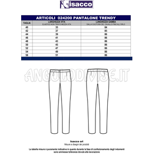 ISACCO PANTALONE TRENDY STRETCH LANA NERO 54% POLYESTER 44% WOOL (LANA) 2% SPANDEX