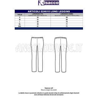 ISACCO LONG LEGGINGS GRIGIO 97% COTTON  3% SPANDEX