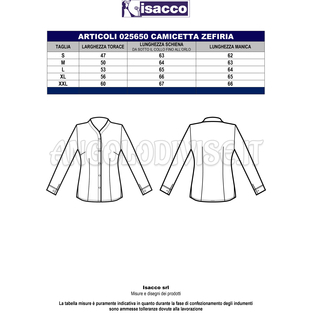 ISACCO CAMICETTA ZEFIRIA STRETCH M/M BIANCO 97% COTTON  3% SPANDEX