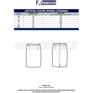 ISACCO GONNA LOSANNA STRETCH LANA ANTRACITE 54% POLYESTER 44% WOOL (LANA) 2% SPANDEX