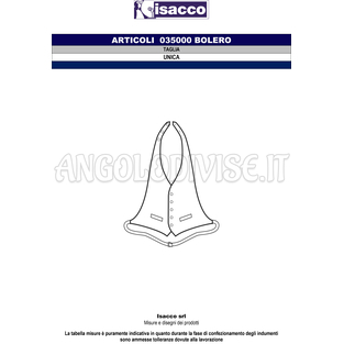 ISACCO BOLERO GESSATO 100 % POLYESTER