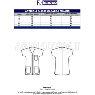 ISACCO CASACCA MILANO BLU 65% POLYESTER  35% COTTON