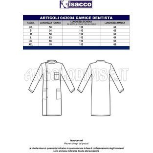 ISACCO CAMICE DENTISTA VERDE 100 % COTTON
