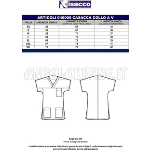ISACCO CASACCA COLLO A V SMILE 100 % COTTON