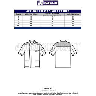ISACCO CASACCA PHILADELPHIA GRIGIO 65% POLYESTER  35% COTTON
