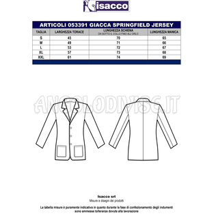 ISACCO GIACCA SPRINGFIELD JERSEY MILANO NERO 96% POLYESTER 4% SPANDEX