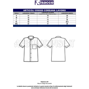 ISACCO COREANA LAVORO NERO 65% POLYESTER  35% COTTON