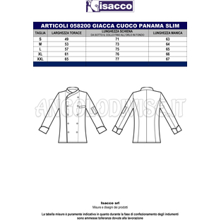 ISACCO GIACCA PANAMA SLIM SUPER STRETCH NERO 97% COTTON  3% SPANDEX