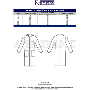 ISACCO CAMICE DOVER POLSI IN MAGLIA BIANCO+BLU CINA 65% POLYESTER  35% COTTON