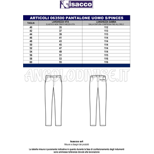 ISACCO PANTALONE UOMO SUPER FRESH NERO 100 % POLYESTER