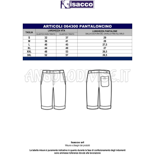 ISACCO PANTALONCINO NERO 65% POLYESTER  35% COTTON