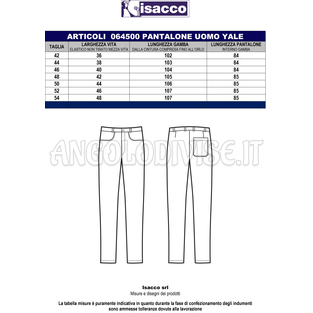 ISACCO PANTALONE UOMO YALE SLIM SUPER STRETCH NERO 96% POLYESTER 4% SPANDEX