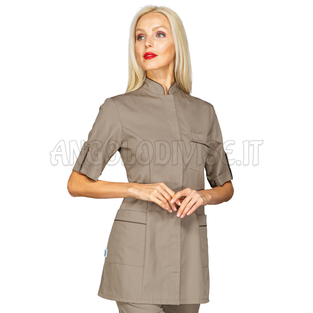 ISACCO CASACCA ANTIGUA M/M TORTORA + CODINO FANGO 65% POLYESTER  35% COTTON