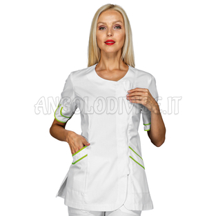 ISACCO CASACCA BABILONIA BIANCO + MELA 65% POLYESTER  35% COTTON