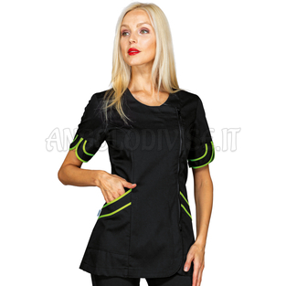 ISACCO CASACCA BABILONIA NERO + MELA 65% POLYESTER  35% COTTON
