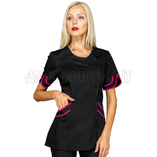 ISACCO CASACCA BABILONIA NERO + FUCSIA 65% POLYESTER  35% COTTON
