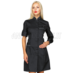 ISACCO CAMICE VENEZIA NERO + CODINO GRIGIO 65% POLYESTER  35% COTTON