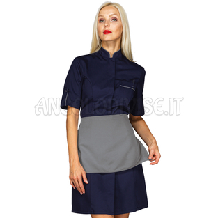ISACCO CAMICE VENEZIA M/M BLU + CODINO GRIGIO CON GREMBIULINO 65% POLYESTER  35% COTTON