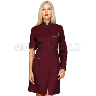 ISACCO CAMICE VENEZIA BORDEAUX + CODINO GRIGIO 65% POLYESTER  35% COTTON