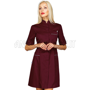 ISACCO CAMICE VENEZIA M/M BORDEAUX + CODINO GRIGIO 65% POLYESTER  35% COTTON