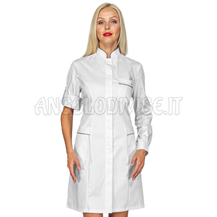 ISACCO CAMICE VENEZIA BIANCO + CODINO GRIGIO 65% POLYESTER  35% COTTON