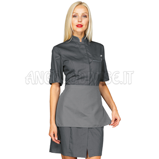 ISACCO CAMICE VENEZIA M/M GRIGIO + CODINO GRIGIO CON GREMBIULINO 65% POLYESTER  35% COTTON