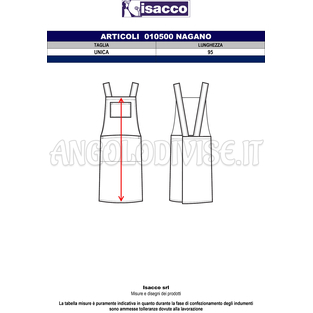ISACCO GREMBIULE NAGANO CORDA 100 % POLYESTER