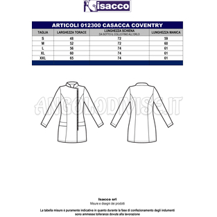 ISACCO CASACCA COVENTRY BLU 100 % COTTON