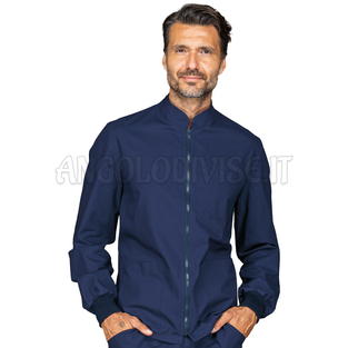 ISACCO CASACCA SAMARCANDA POLSO IN MAGLIA BLU 100 % COTTON