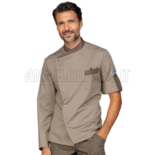 ISACCO GIACCA CUOCO MANHATTAN TORTORA + FANGO 65% POLYESTER  35% COTTON