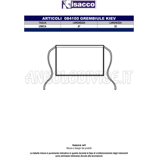 ISACCO GREMBIULE KIEV GRIGIO 100 % POLYESTER