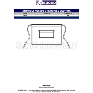 ISACCO GREMBIULE LEONIDA NERO + ECOPELLE NERO 100 % POLYESTER