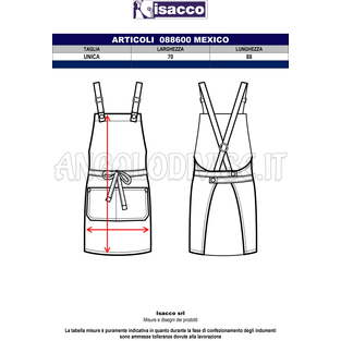 ISACCO GREMBIULE MEXICO NERO 100 % POLYESTER