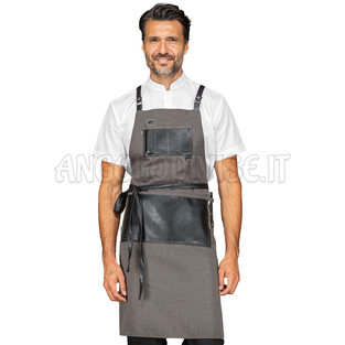 ISACCO GREMBIULE BRISTOL SMOKE + ECOPELLE NERO 100 % POLYESTER