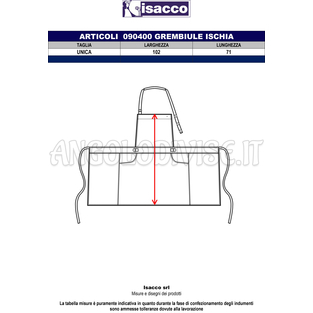 ISACCO GREMBIULE ISCHIA GESSATO 100 % POLYESTER