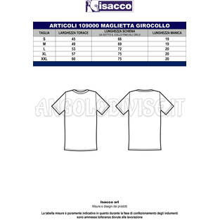 ISACCO MAGLIETTA NERA 100 % COTTON
