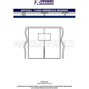 ISACCO GREMBIULE MIKONOS JEANS 100 % COTTON