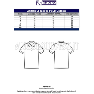 ISACCO POLO M/M BIANCO 100 % COTTON