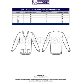 ISACCO CARDIGAN UNISEX NERO 50% WOOL (LANA)  50% ACRYLIC