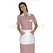 ISACCO CAMICE POSITANO CON GREMBIULINO M/M RIGATINO BORDEAUX+BIANCO 100 % COTTON
