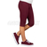 ISACCO SHORT LEGGINGS BORDEAUX 97% COTTON  3% SPANDEX