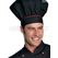 ISACCO CAPPELLO CUOCO NERO+ROSSO 65% POLYESTER  35% COTTON